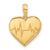 14K Polished Fancy EKG Heartbeat Charm