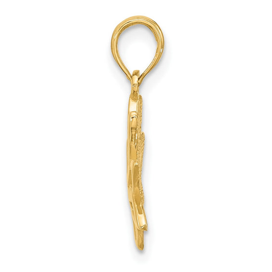 14K Polished Fancy Flower Charm