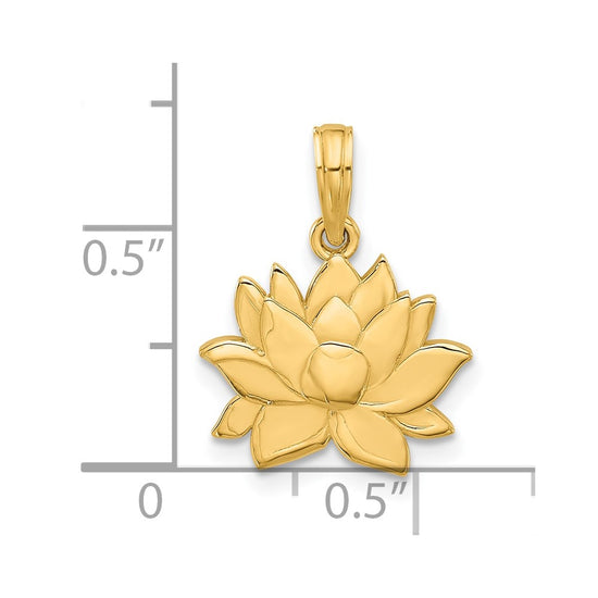 14KY Polished Flower Pendant