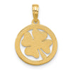14K Polished Fancy Shamrock in Circle Charm