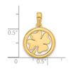 14K Polished Fancy Shamrock in Circle Charm