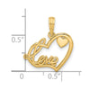 14K Polished Fancy LOVE Script and Hearts Charm