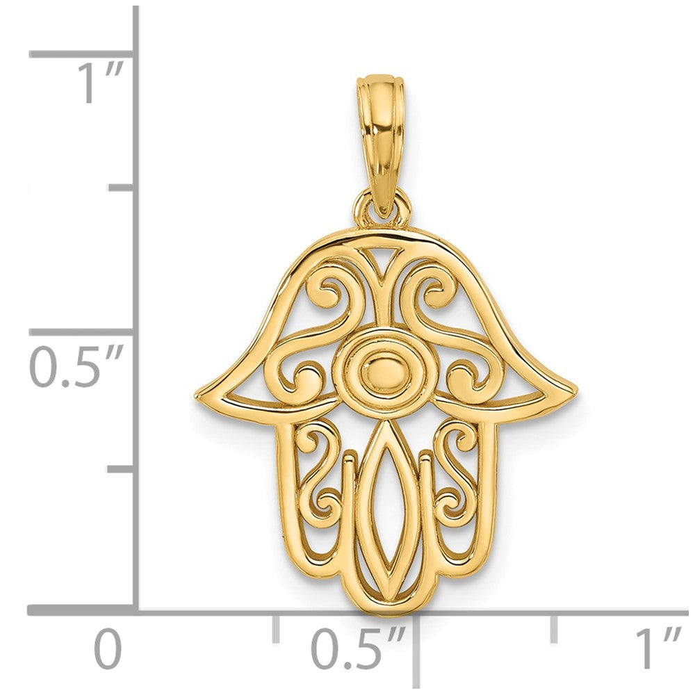14K Fancy Hamsa Charm
