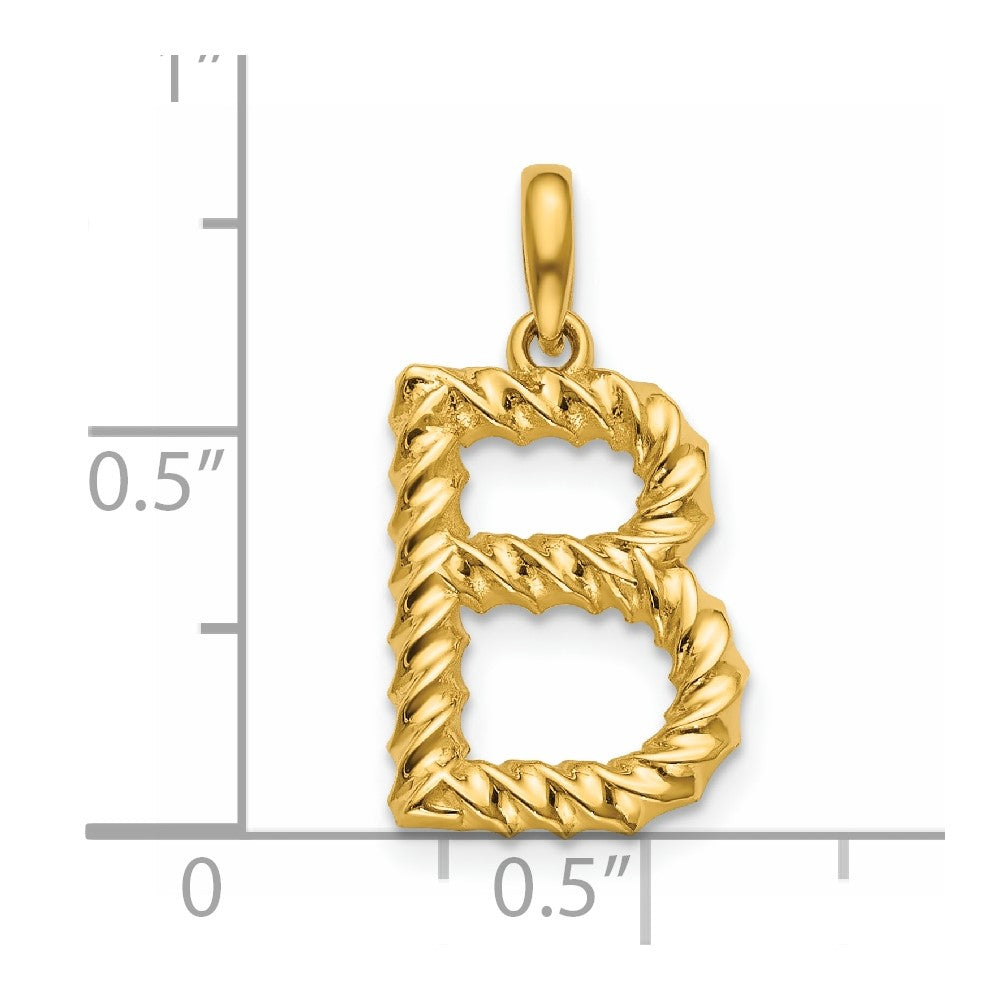 14Ky Fancy Twist Letter Initial Charms