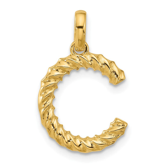 14Ky Fancy Twist Letter Initial Charms