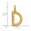 14Ky Fancy Twist Letter Initial Charms
