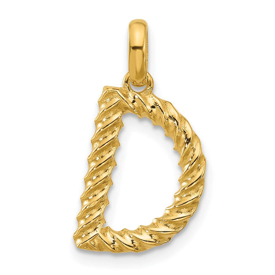 14Ky Fancy Twist Letter Initial Charms