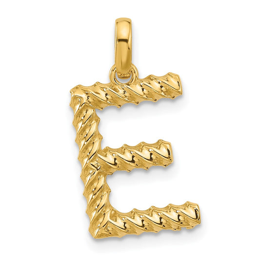 14Ky Fancy Twist Letter Initial Charms