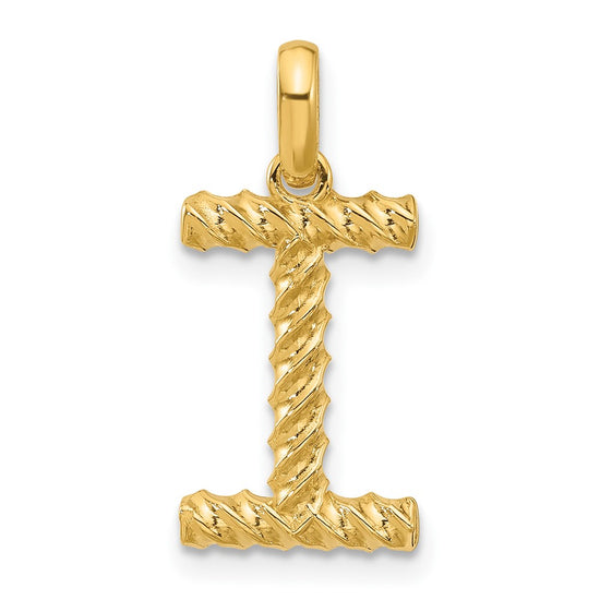 14Ky Fancy Twist Letter Initial Charms