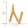 14Ky Fancy Twist Letter Initial Charms