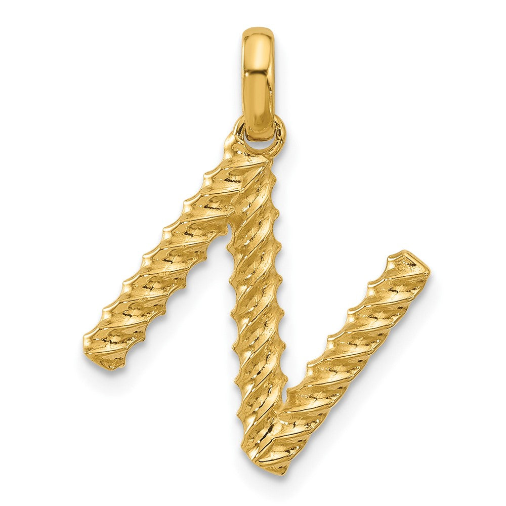 14Ky Fancy Twist Letter Initial Charms