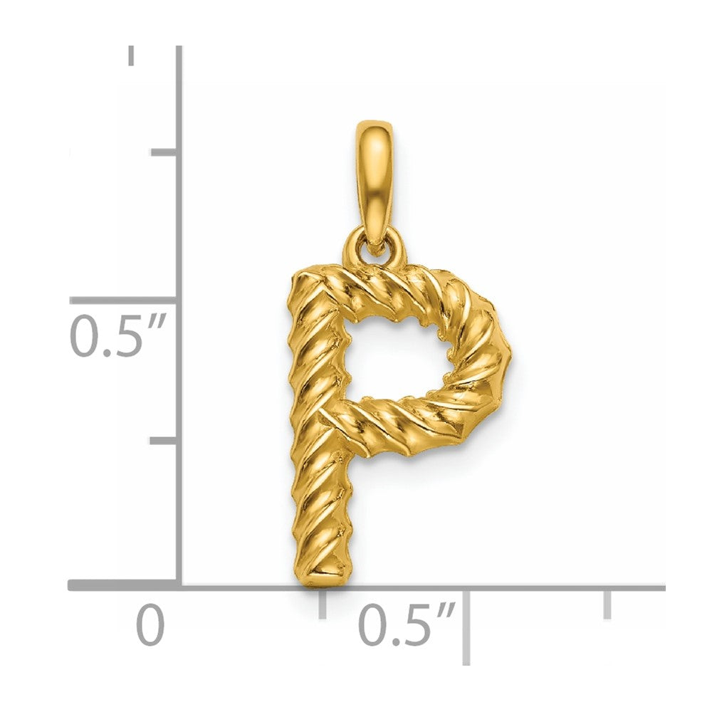 14Ky Fancy Twist Letter Initial Charms