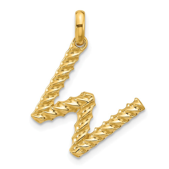 14Ky Fancy Twist Letter Initial Charms