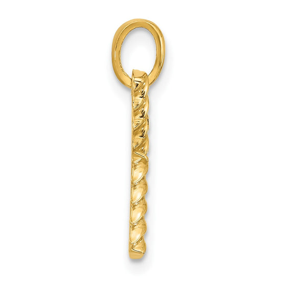 14Ky Fancy Twist Letter Initial Charms