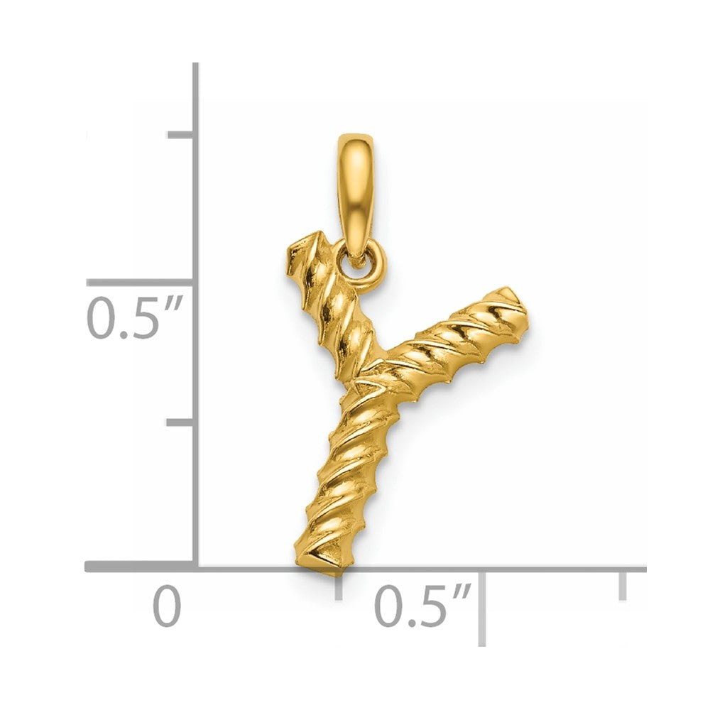 14Ky Fancy Twist Letter Initial Charms