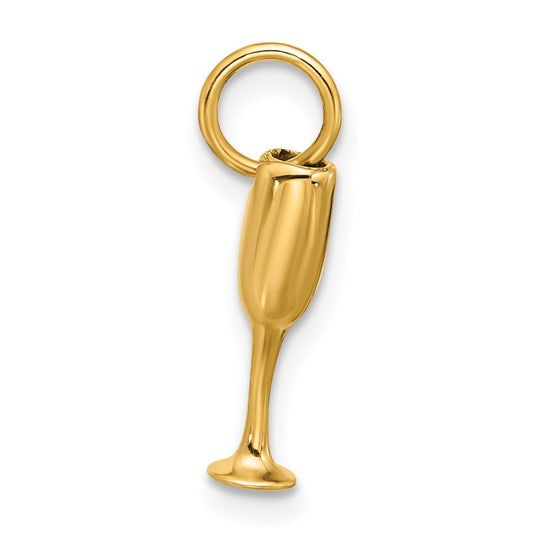 14k Fancy Champagne Flute Charm