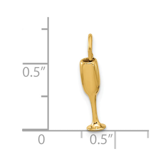14k Fancy Champagne Flute Charm