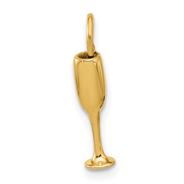 14k Fancy Champagne Flute Charm