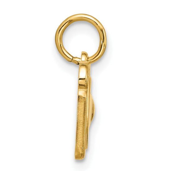 14k White Enameled Fancy Egg on Toast Charm