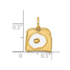 14k White Enameled Fancy Egg on Toast Charm