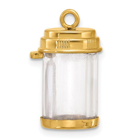 14k Fancy Pill Bottle Charm