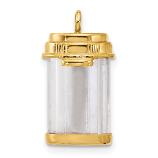 14k Fancy Pill Bottle Charm