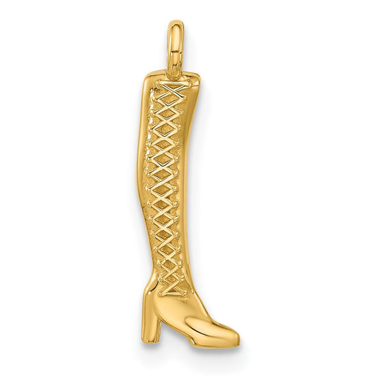 14k Fancy Thigh High Boot Charm