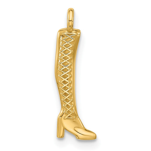 14k Fancy Thigh High Boot Charm