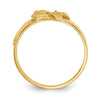 14k Satin and Diamond-Cut Plumeria Ring