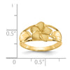 14k Satin and Diamond-Cut Plumeria Ring