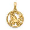 Gold Polished Round Zodiac Pendant