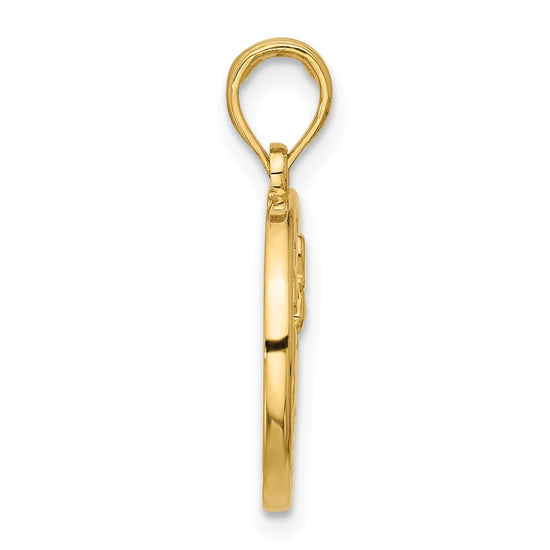 Gold Polished Round Zodiac Pendant