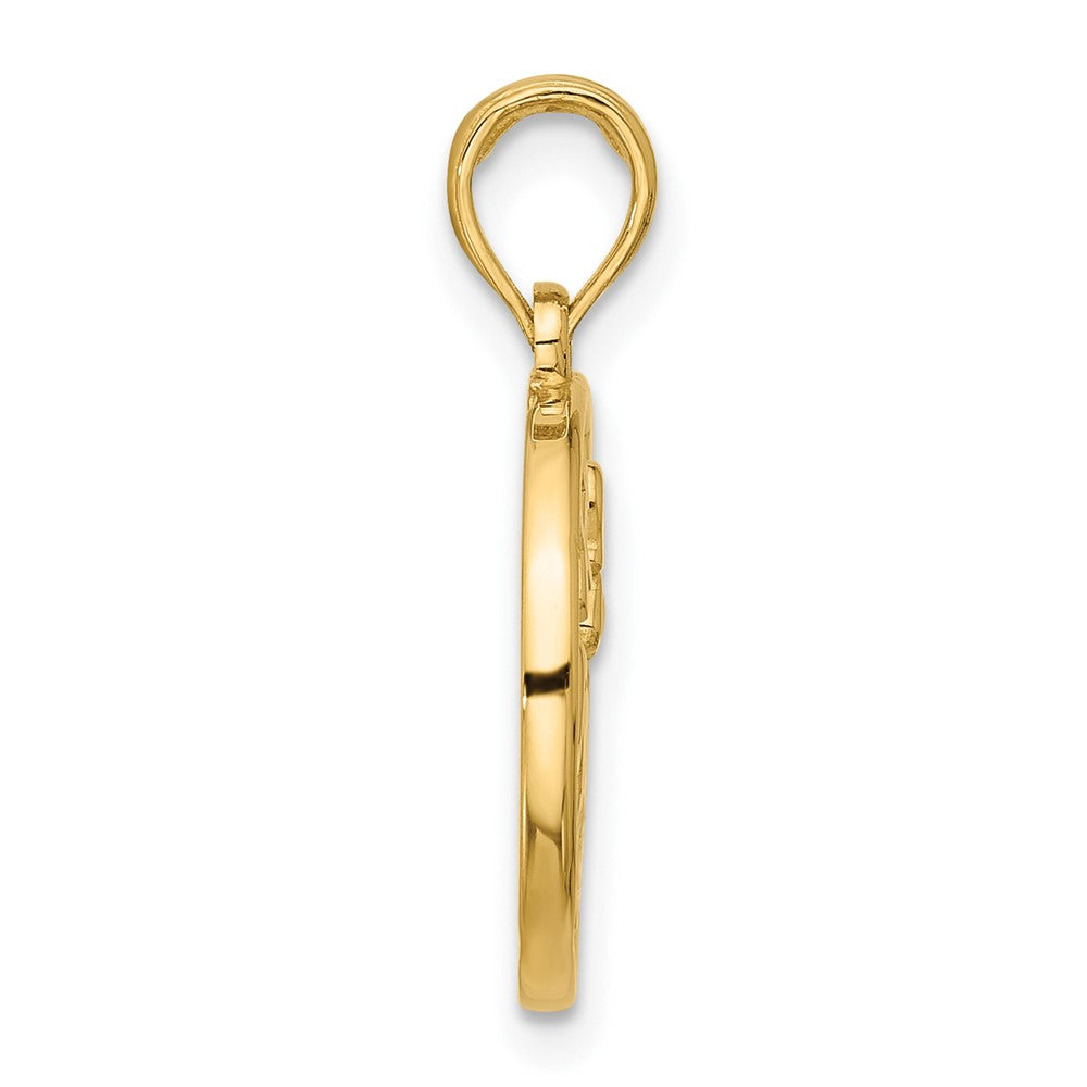 Gold Polished Round Zodiac Pendant