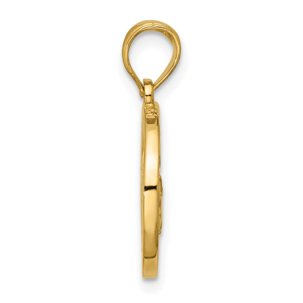 Gold Polished Round Zodiac Pendant