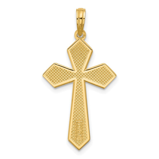 14K Polished Pointed Christian Cross Pendant