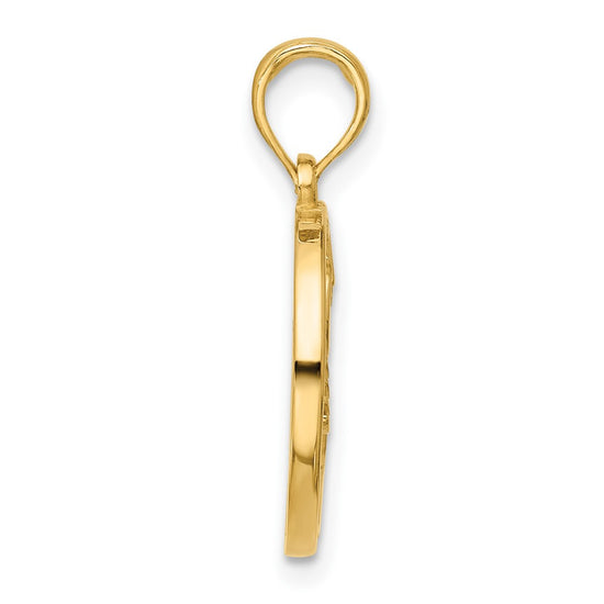 Gold Polished Round Zodiac Pendant
