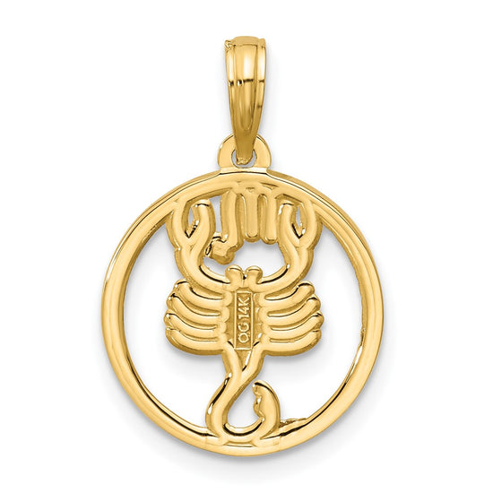 Gold Polished Round Zodiac Pendant