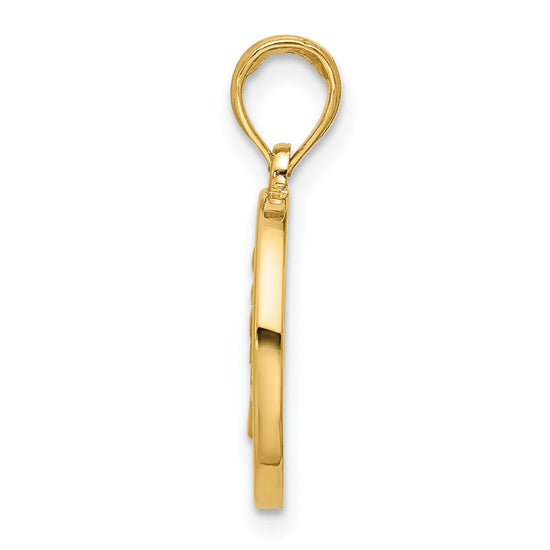 Gold Polished Round Zodiac Pendant