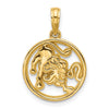 Gold Polished Round Zodiac Pendant