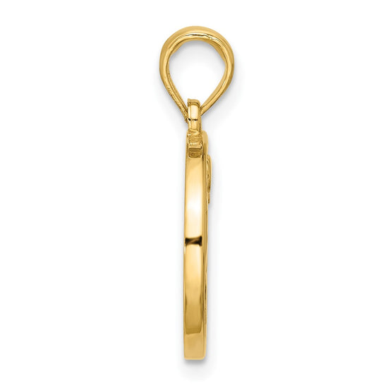Gold Polished Round Zodiac Pendant
