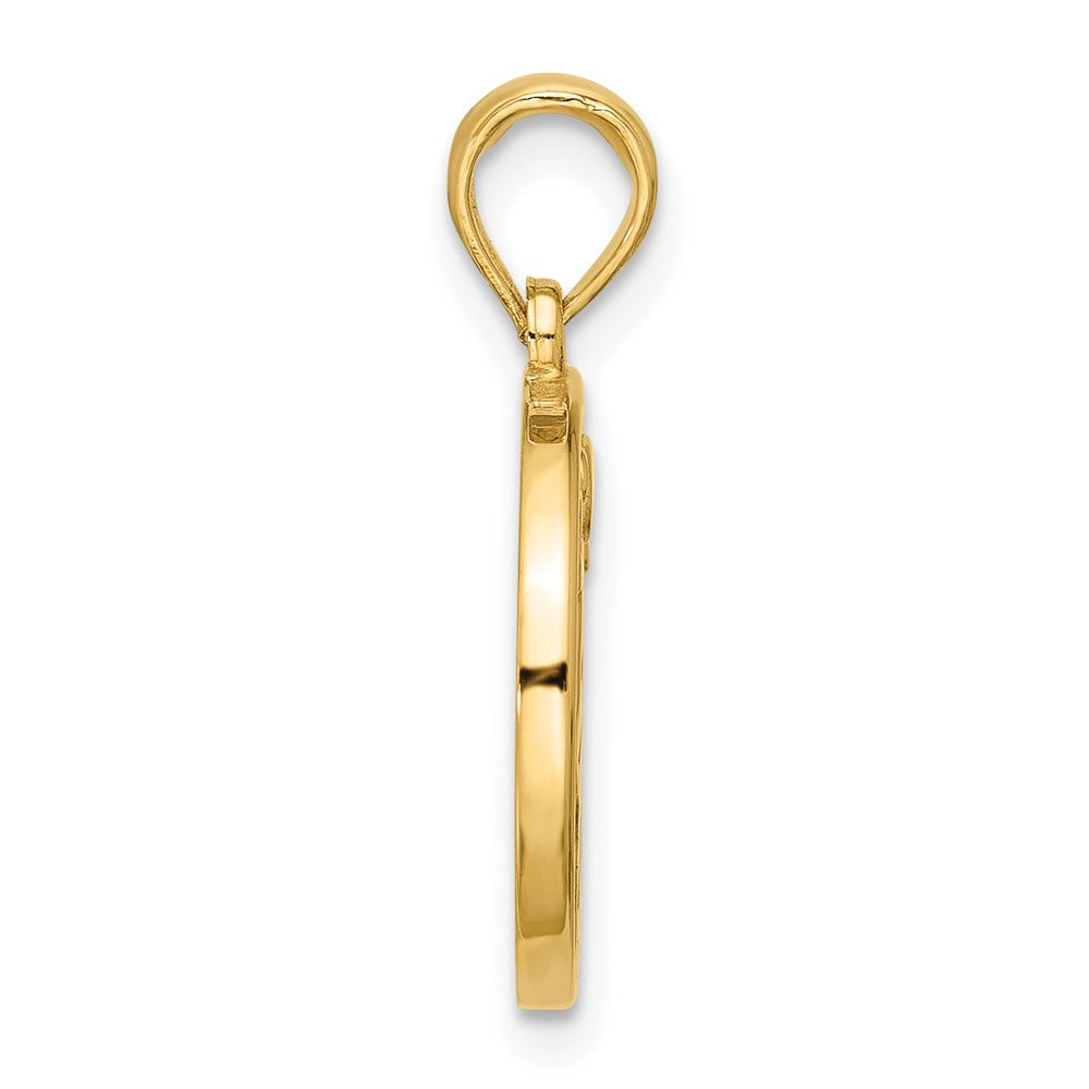 Gold Polished Round Zodiac Pendant