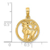 Gold Polished Round Zodiac Pendant