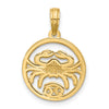 Gold Polished Round Zodiac Pendant