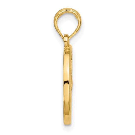 Gold Polished Round Zodiac Pendant