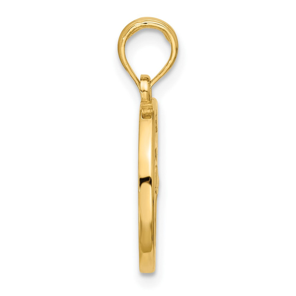 Gold Polished Round Zodiac Pendant