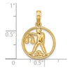 Gold Polished Round Zodiac Pendant