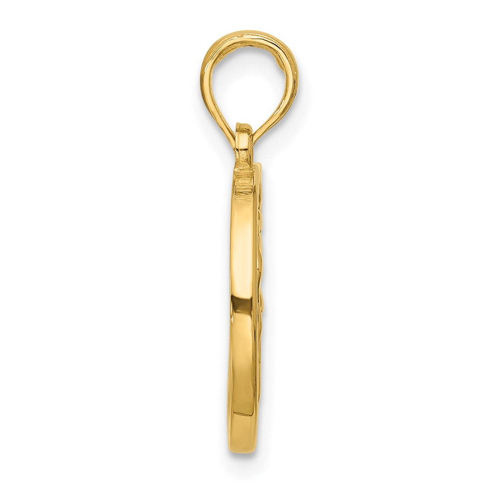 Gold Polished Round Zodiac Pendant