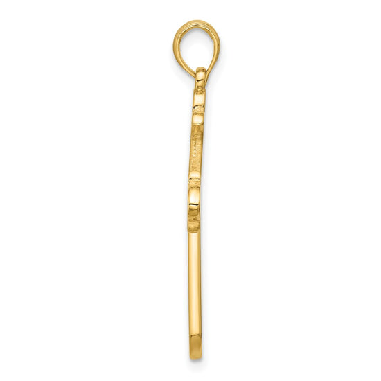 14K Polished Cross Pendant