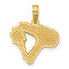 14K Polished Blow Dryer and Curl Brush Pendant
