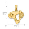 14K Polished Blow Dryer and Curl Brush Pendant